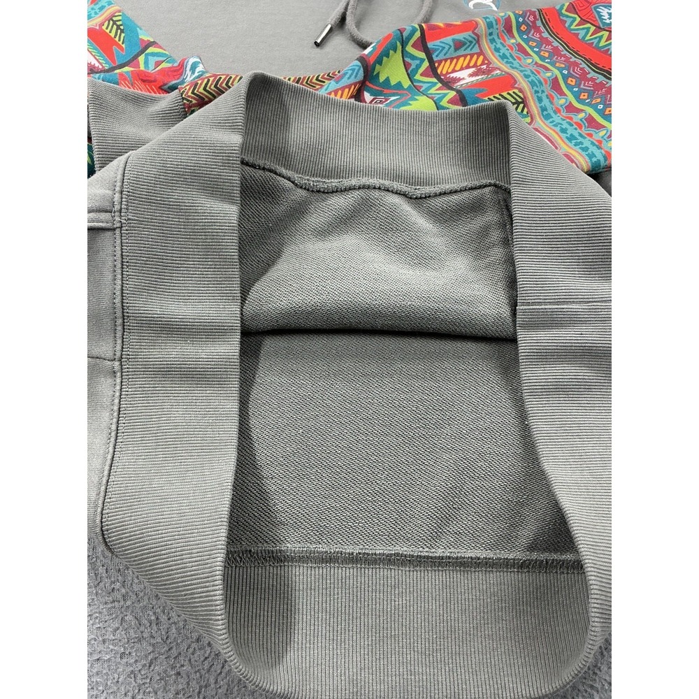 Hooey Hoodie Mens Medium Gray Aztec Sleeves Western Pullover Kangaroo Pocket - Picture 5 of 11